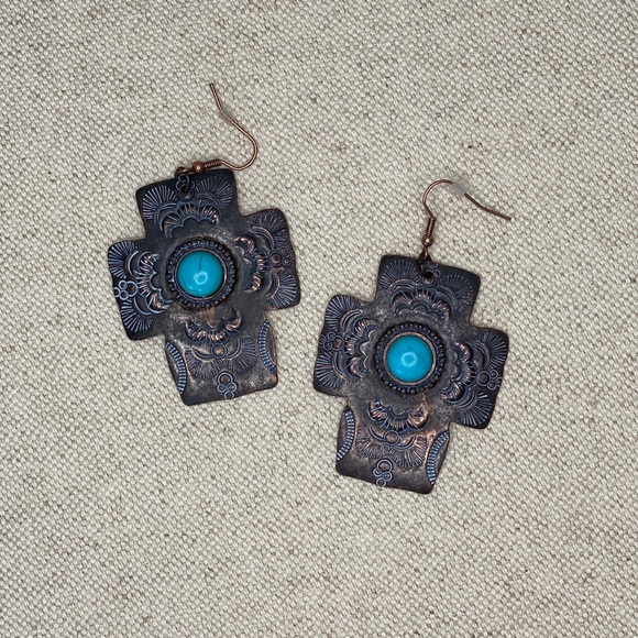 Metal Cross Earrings - Picture 1 of 1